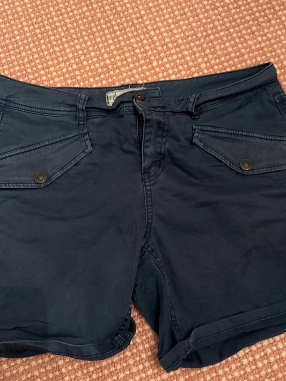 Free People Navy Utility Cargo Shorts